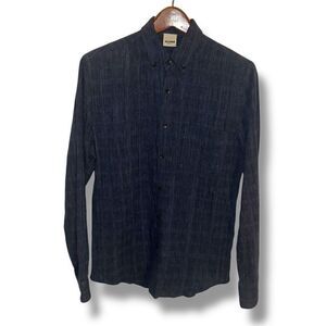 Baldwin Denim KC Navy Woven Oxford Button Down Sz S